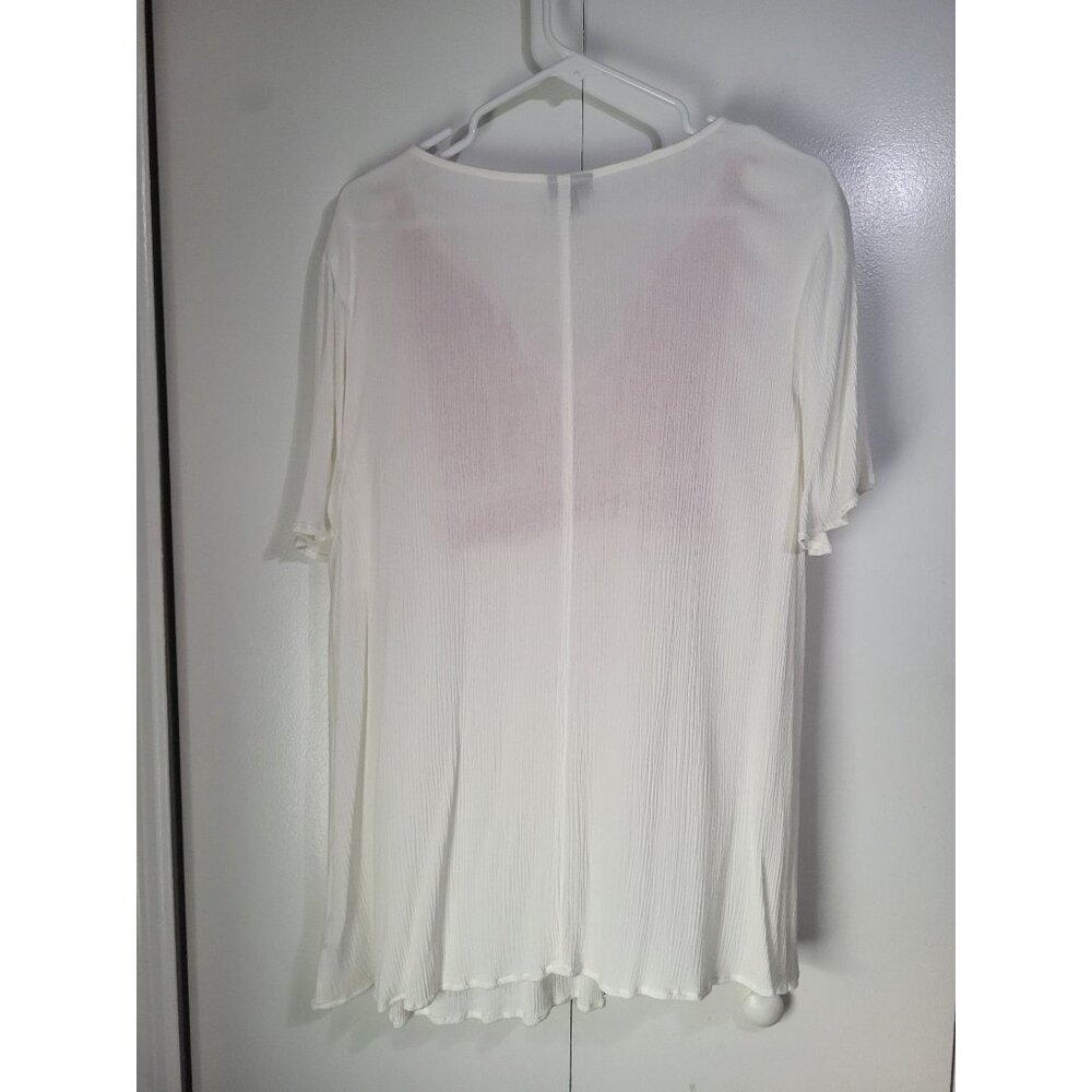 Torrid Womens SZ 2 Crinkle Peasant Boho Festival Blouse Embroidered Tassel Top - Picture 2 of 8
